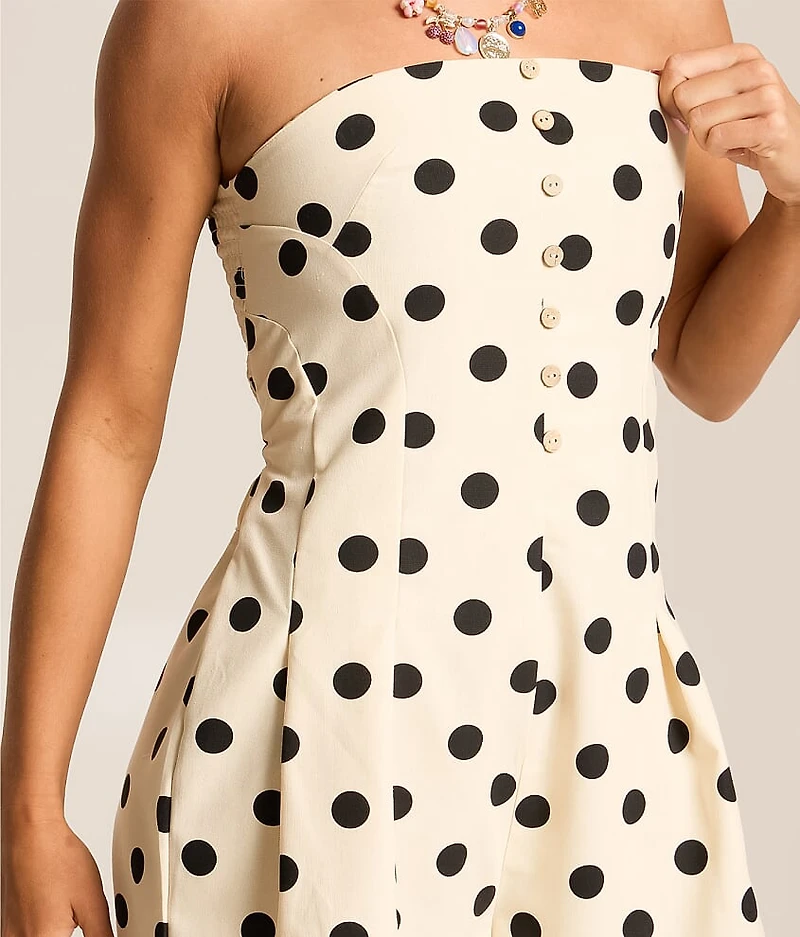 Polka Dot Strapless Romper
