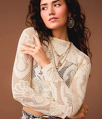 Floral Laser-Cut Cropped Top