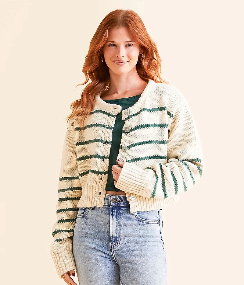 Striped Cardigan Sweater