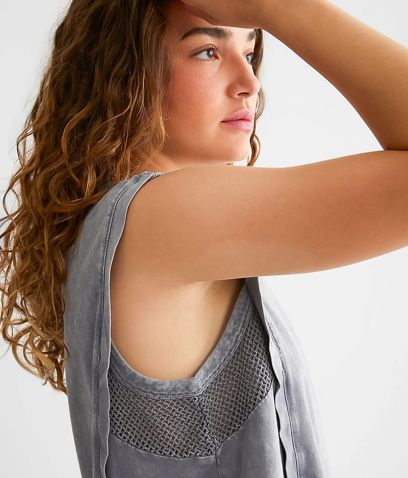 Crochet Inset Muscle Tank Top