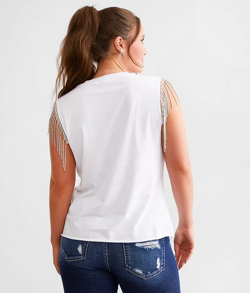 Stars & Stripes Rhinestone Fringe Tank Top