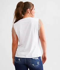 Stars & Stripes Rhinestone Fringe Tank Top