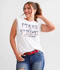 Stars & Stripes Rhinestone Fringe Tank Top