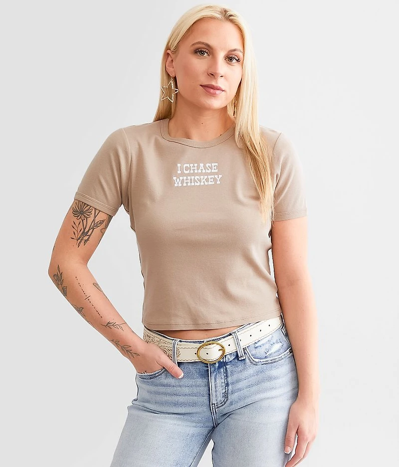 I Chase Whiskey Baby Cropped T-Shirt
