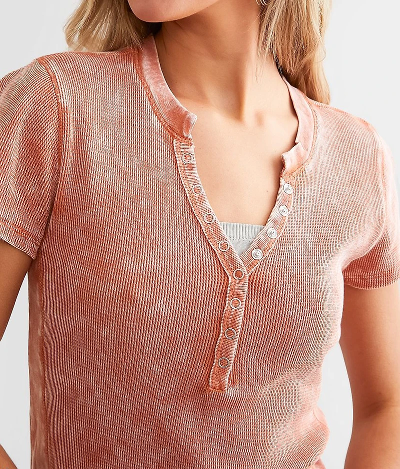 Waffle Knit Henley