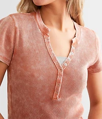 Waffle Knit Henley