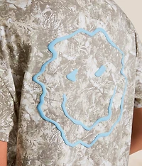 Wavy Smiley Camo Oversized T-Shirt