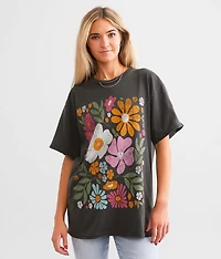 Abstract Flowers Oversized T-Shirt