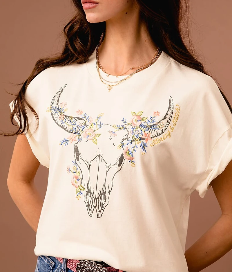 Floral Steer Oversized T-Shirt