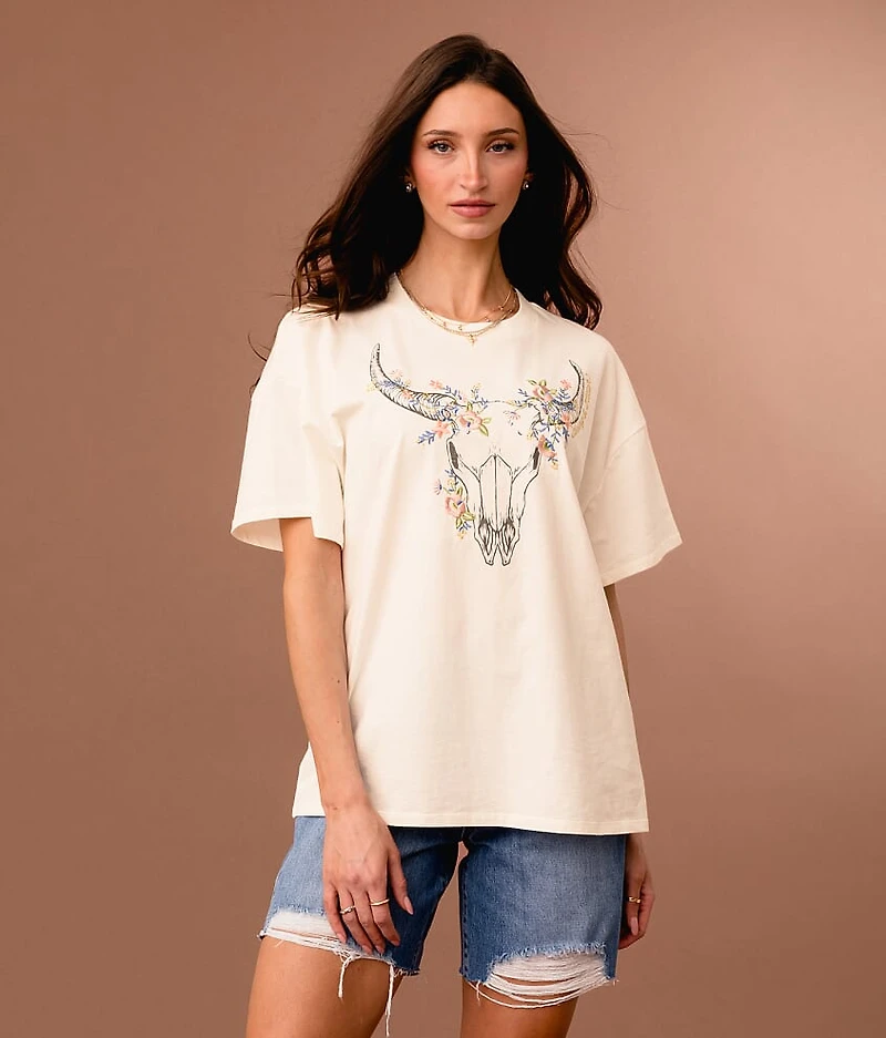 Floral Steer Oversized T-Shirt