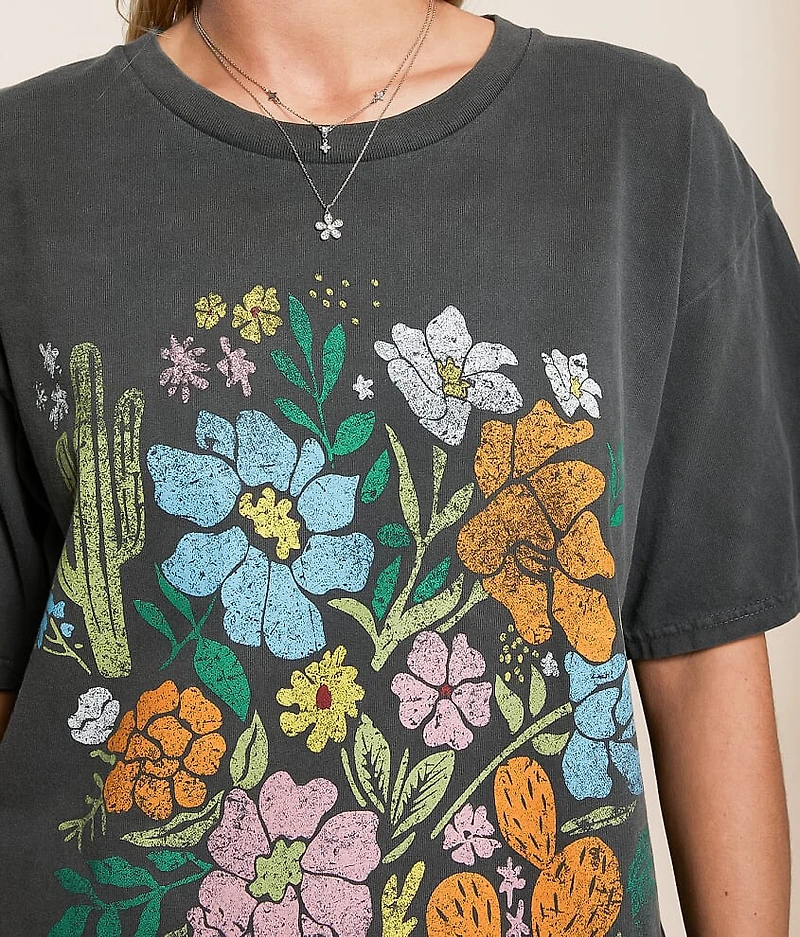 Floral Cactus Oversized T-Shirt