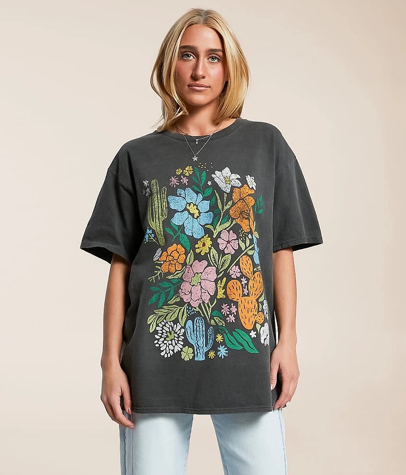 Floral Cactus Oversized T-Shirt