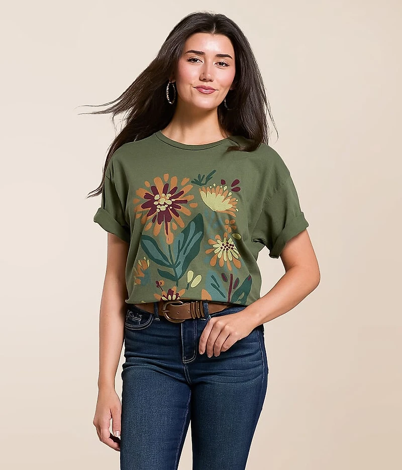 Floral Mums Oversized T-Shirt