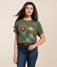 Floral Mums Oversized T-Shirt