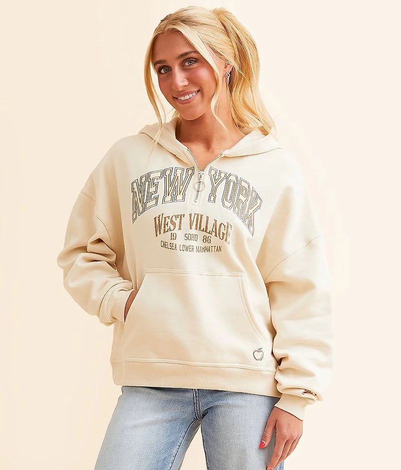 New York Quarter Zip Hooded Sweatshirt