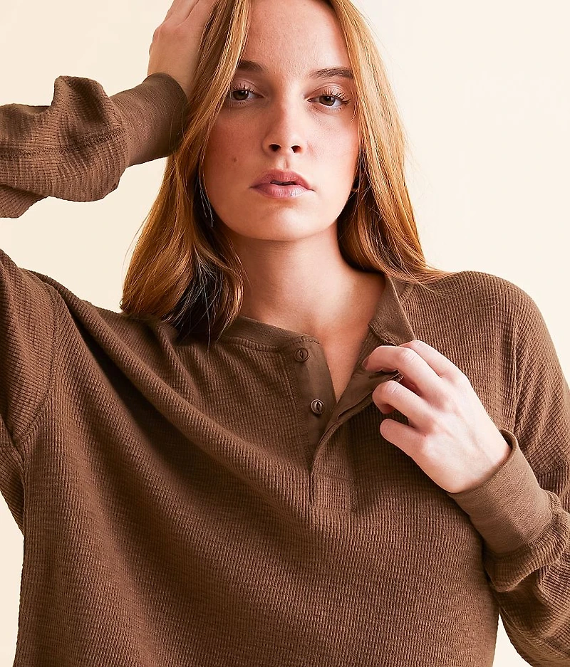 Textured Knit Henley