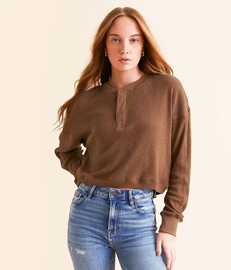 Textured Knit Henley