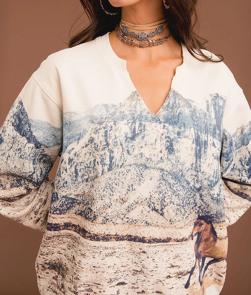 Mountainscape Horse Pullover