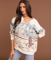 Mountainscape Horse Pullover