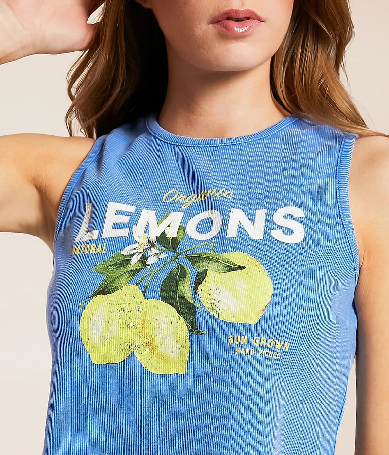 Lemons Hanky Cropped Tank Top