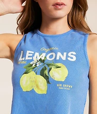 Lemons Hanky Cropped Tank Top