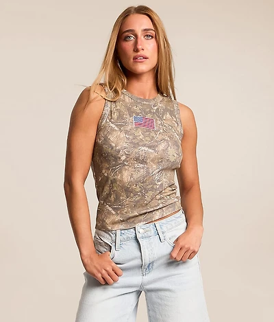 American Flag Camo Tank Top