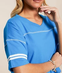 Sport Stripe Cropped T-Shirt
