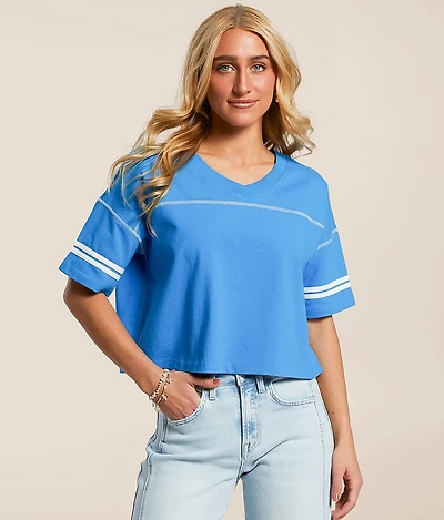 Sport Stripe Cropped T-Shirt