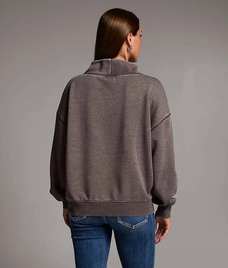 Burnout Mock Neck Pullover