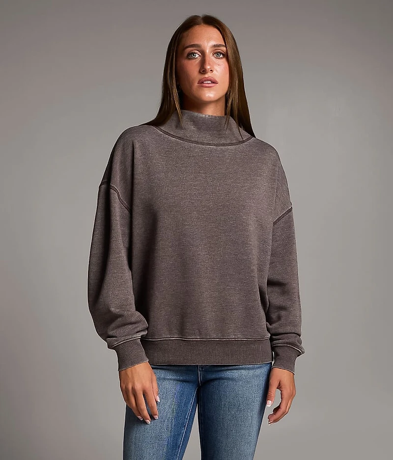 Burnout Mock Neck Pullover