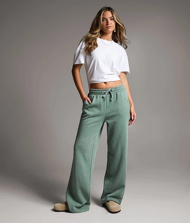 Washed Wide Leg Sweatpant