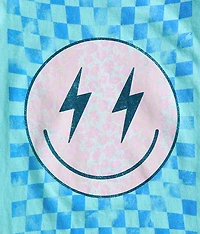 Girls - Modish Rebe Checkered Smiley T-Shirt