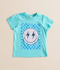 Girls - Modish Rebe Checkered Smiley T-Shirt