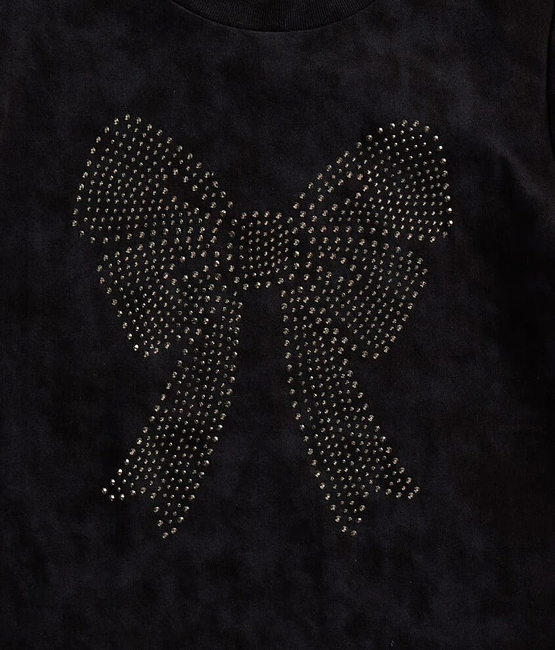 Girls - Rhinestone Bow T-Shirt