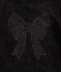 Girls - Rhinestone Bow T-Shirt