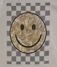 Girls - Camo Smiley Checkered T-Shirt