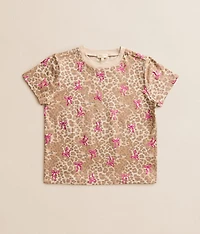 Girls - Foiled Bow Cheetah T-Shirt