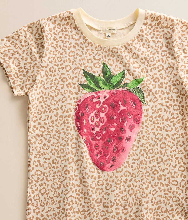 Girls - Strawberry Leopard T-Shirt