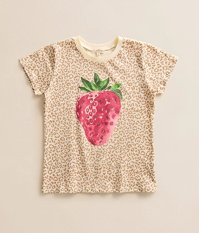 Girls - Strawberry Leopard T-Shirt