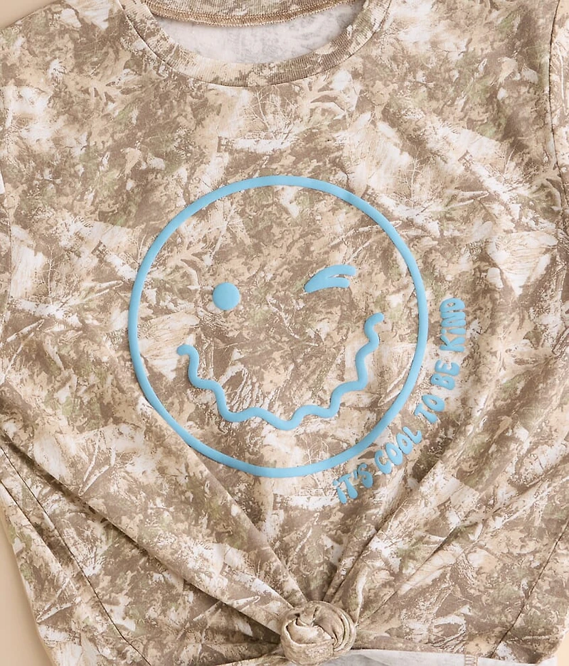 Girls - Wavy Smiley Camo T-Shirt