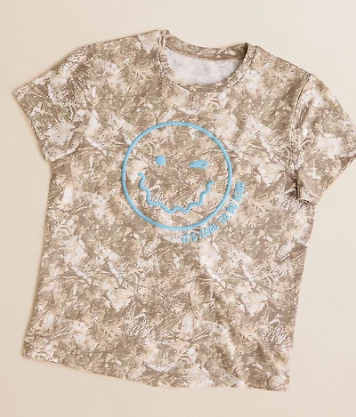 Girls - Wavy Smiley Camo T-Shirt