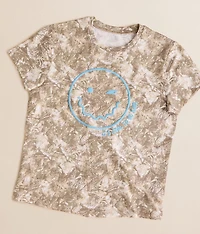 Girls - Wavy Smiley Camo T-Shirt