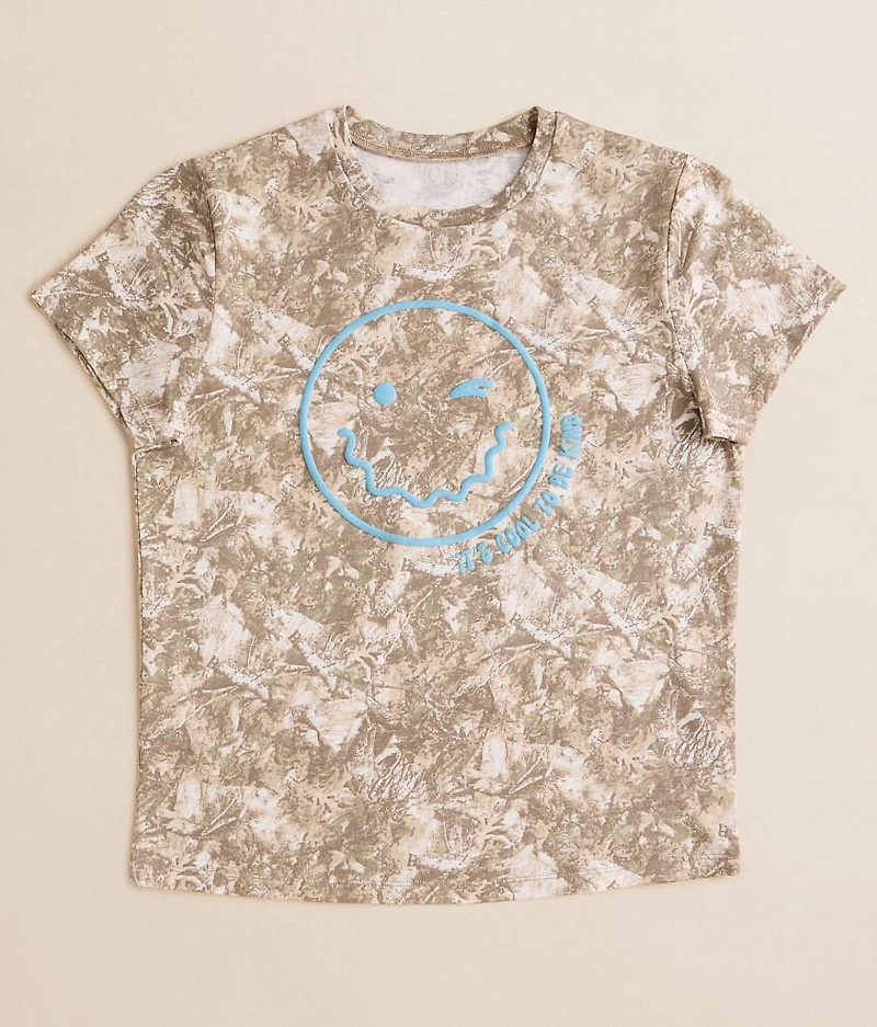Girls - Wavy Smiley Camo T-Shirt