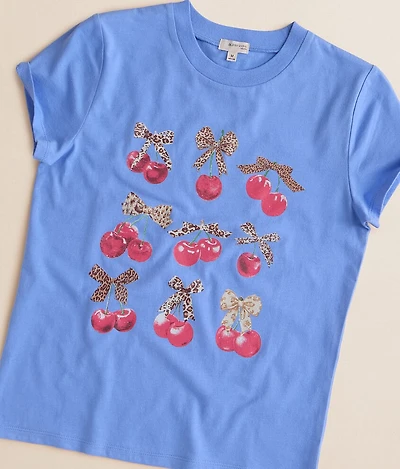 Girls - Cherries & Bows Oversized T-Shirt