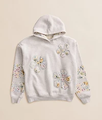 Girls - Floral Patch Hooded Sweatshirt
