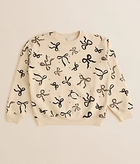 Girls - Rhinestone Cheetah Bow Pullover