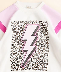 Girls - Leopard Lightning Bolt Pullover