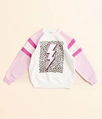 Girls - Leopard Lightning Bolt Pullover