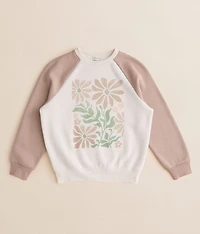 Girls - Floral Raglan Pullover
