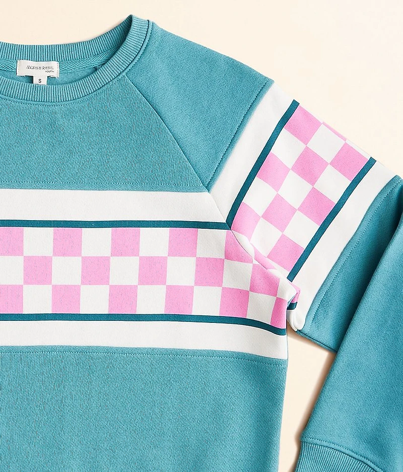 Girls - Checker Stripe Pullover